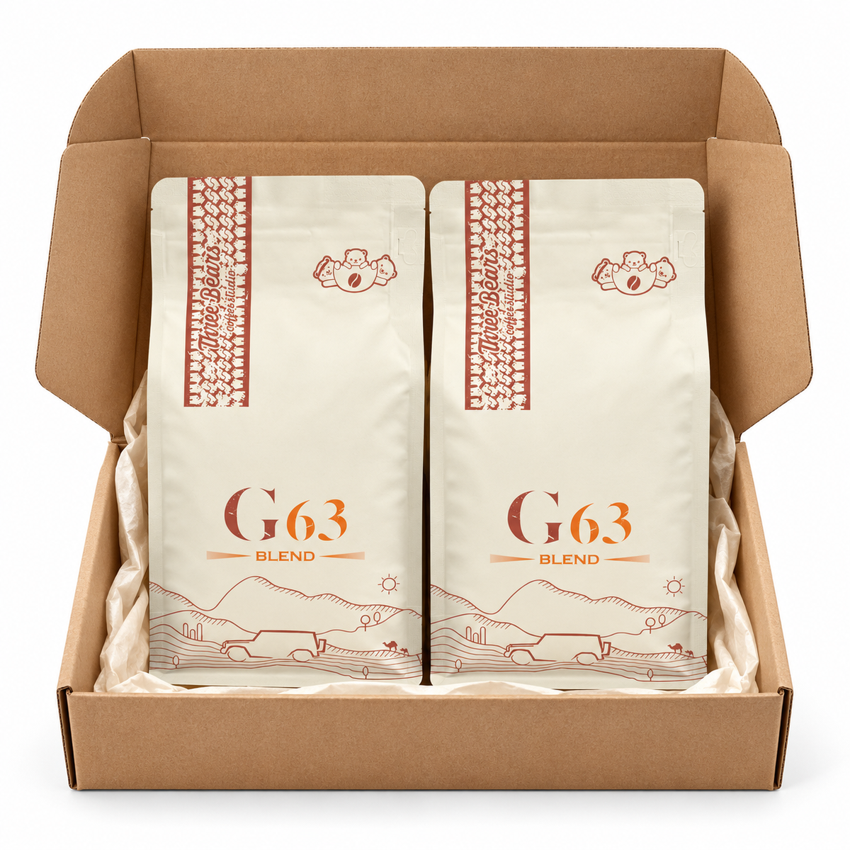 La Marzocco Home EOFY Pack with two G63 coffee bags in a box