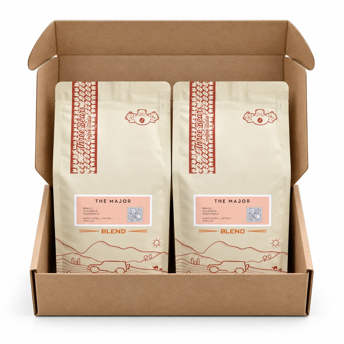 La Marzocco Home EOFY Pack Major X2, two The Major Blend coffee bags in a box