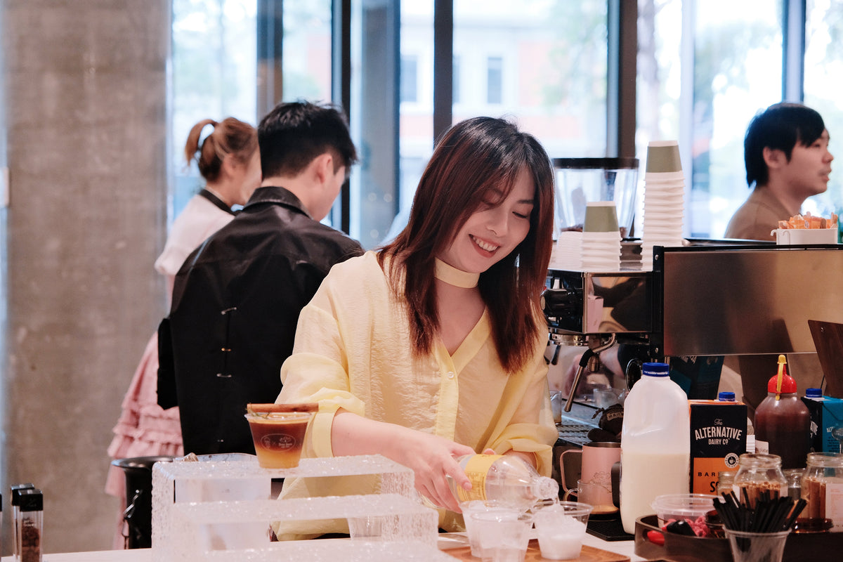 Fresh specialty drinks prepared live at an event