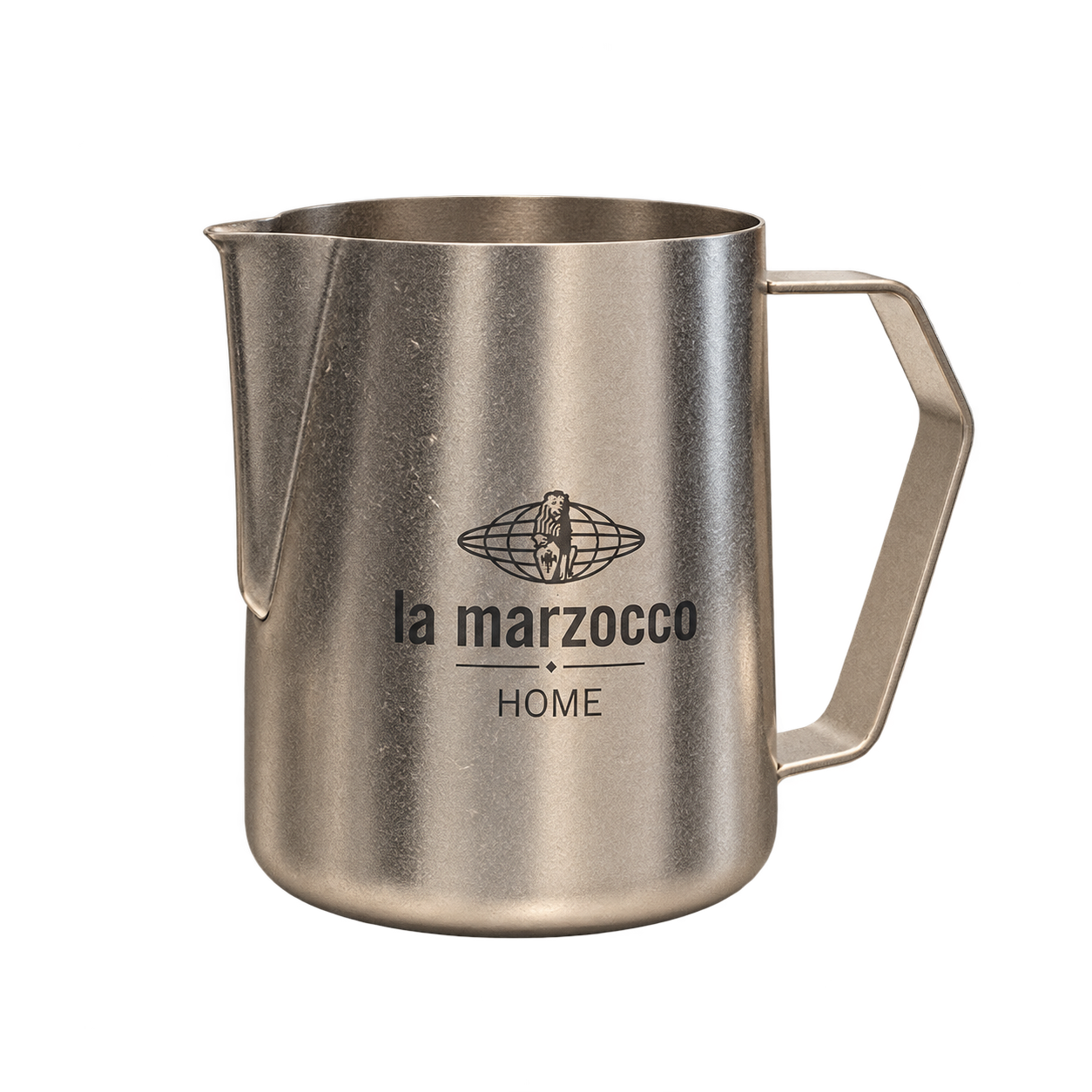 Three Bears Coffee Studio Titanium Milk Pitcher 600ml La Marzocco Home Edition Front View
