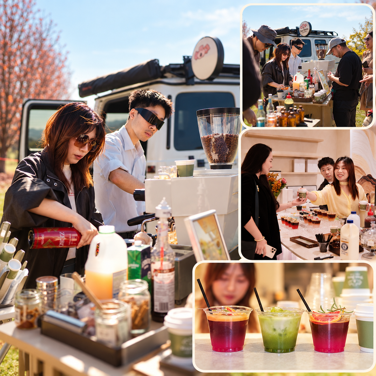 Outdoor and indoor on-site beverage catering by Three Bears Coffee Studio